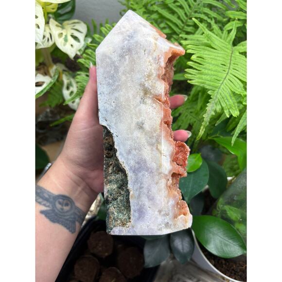 Large Pink Amethyst Druzy Tower – Self-Standing Statement Piece - Picture 6 of 8